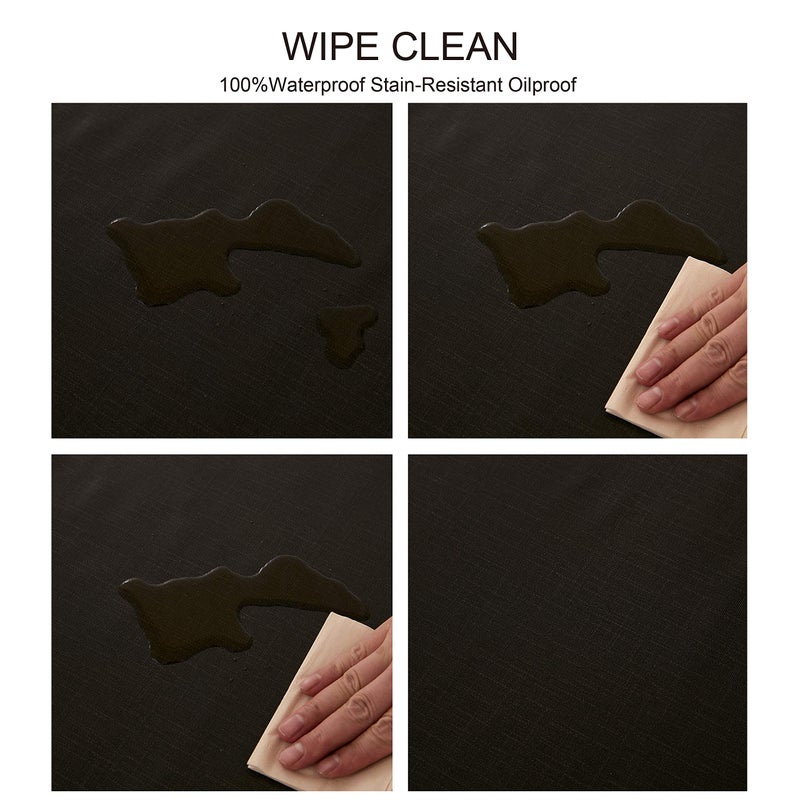 NLMUVW Black Vinyl Tablecloth Rectangle, 100% Waterproof Heavy Duty PVC Table Cloth Wipe Clean Table Cover for Kitchen Dining Picnic, 54 x 78 inch - Image 3
